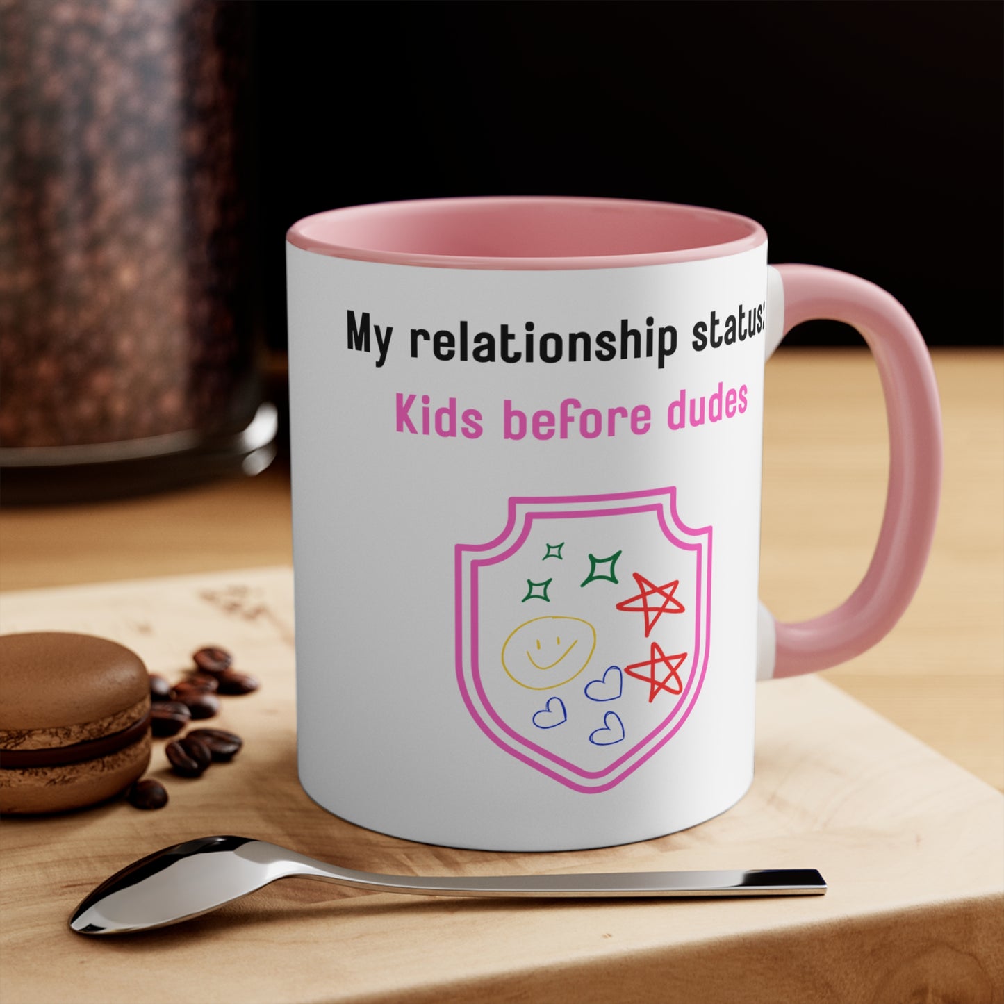 My Relationship Status: Kids Before Dudes Mug – Funny Single Mom Coffee Cup, Fun Gift for Moms, Mother's Day, Parenting Humor, Unique Kitchen Decor