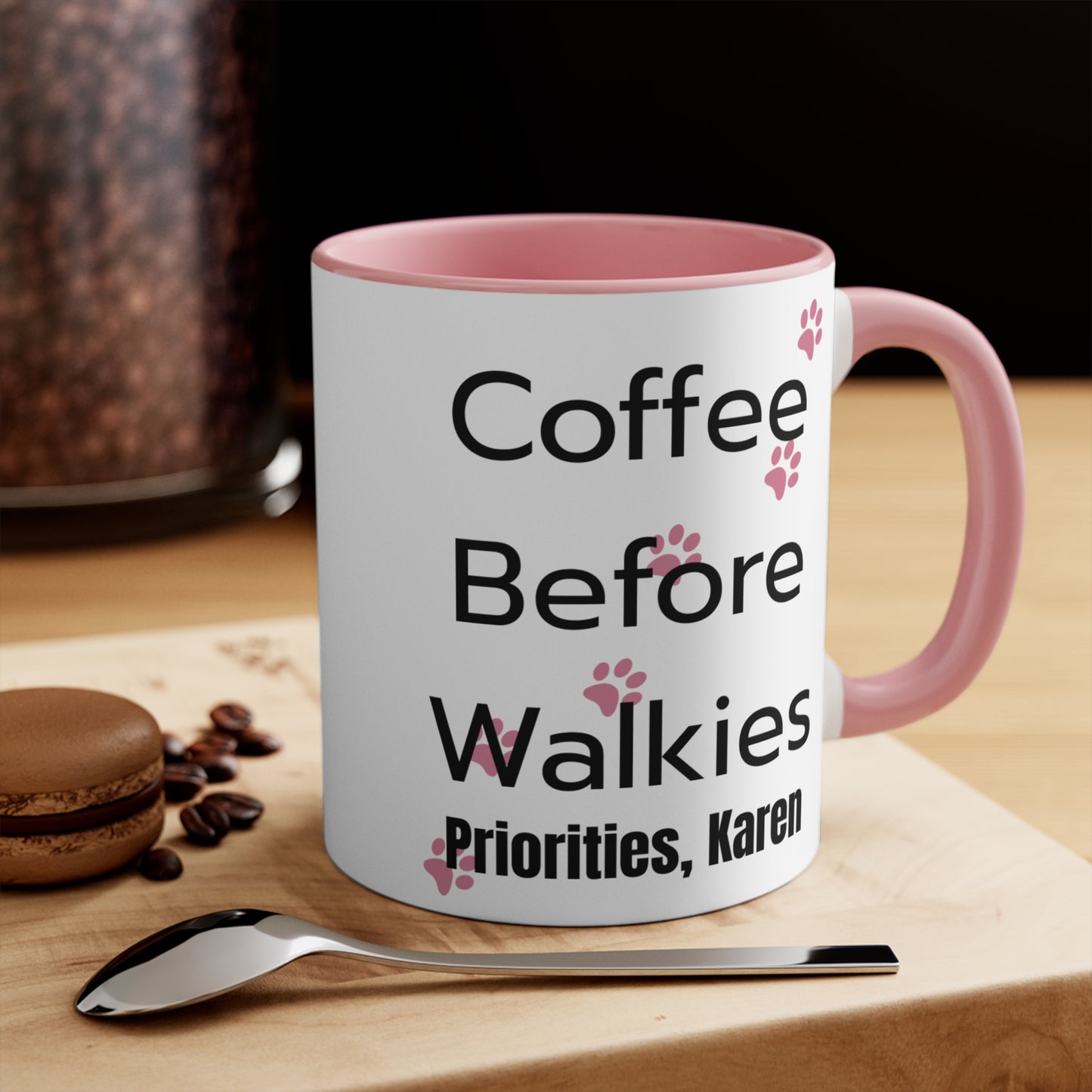 Coffee Before Walkies Mug — Funny Dog Lover Gift (Personalize: "Karen")