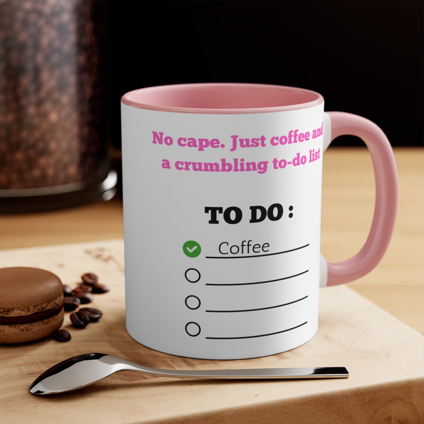 No Cape, Just Coffee and a Crumbling To-Do List Mug – Funny Mom Life Coffee Cup , Fun Drinkware for Daily Motivation, Unique Gift for Coffee Lovers, Perfect for Home or Office, Cute To-Do Mug