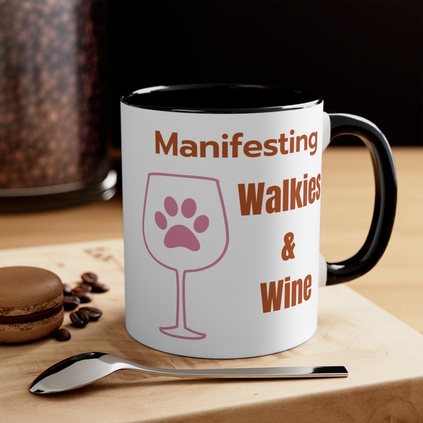 Manifesting Walkies & Wine Ceramic Coffee Mug (11oz)
