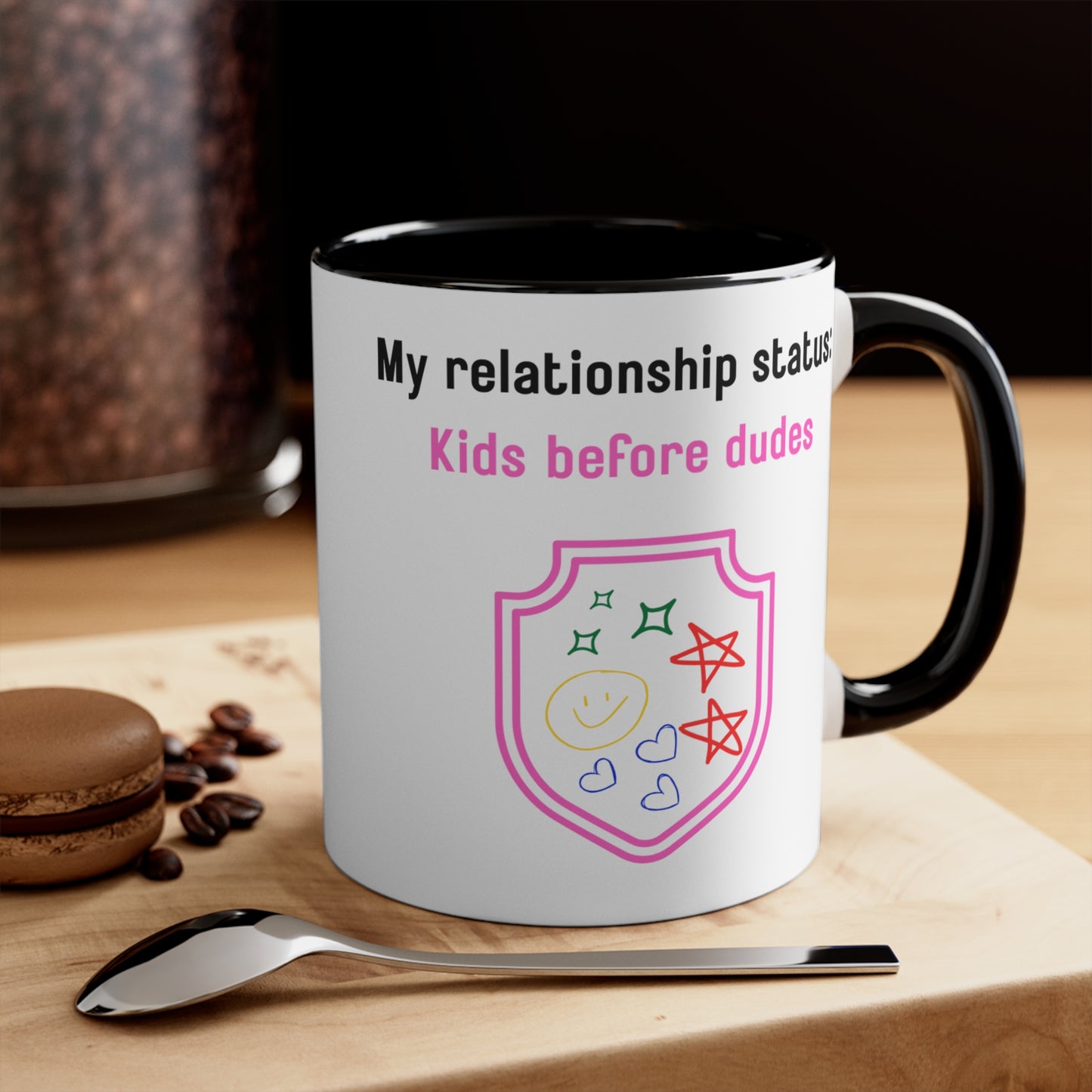 My Relationship Status: Kids Before Dudes Mug – Funny Single Mom Coffee Cup, Fun Gift for Moms, Mother's Day, Parenting Humor, Unique Kitchen Decor