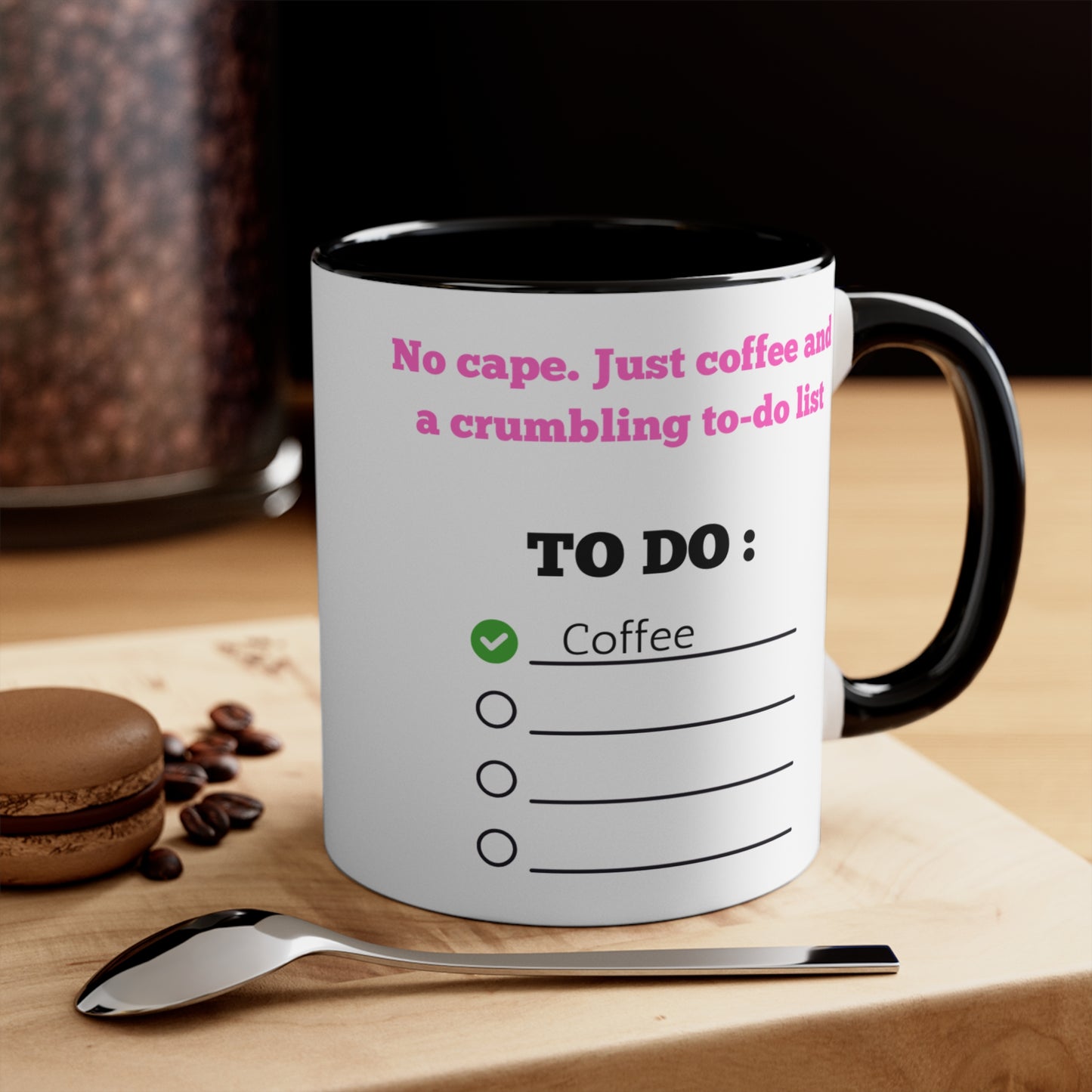 No Cape, Just Coffee and a Crumbling To-Do List Mug – Funny Mom Life Coffee Cup , Fun Drinkware for Daily Motivation, Unique Gift for Coffee Lovers, Perfect for Home or Office, Cute To-Do Mug