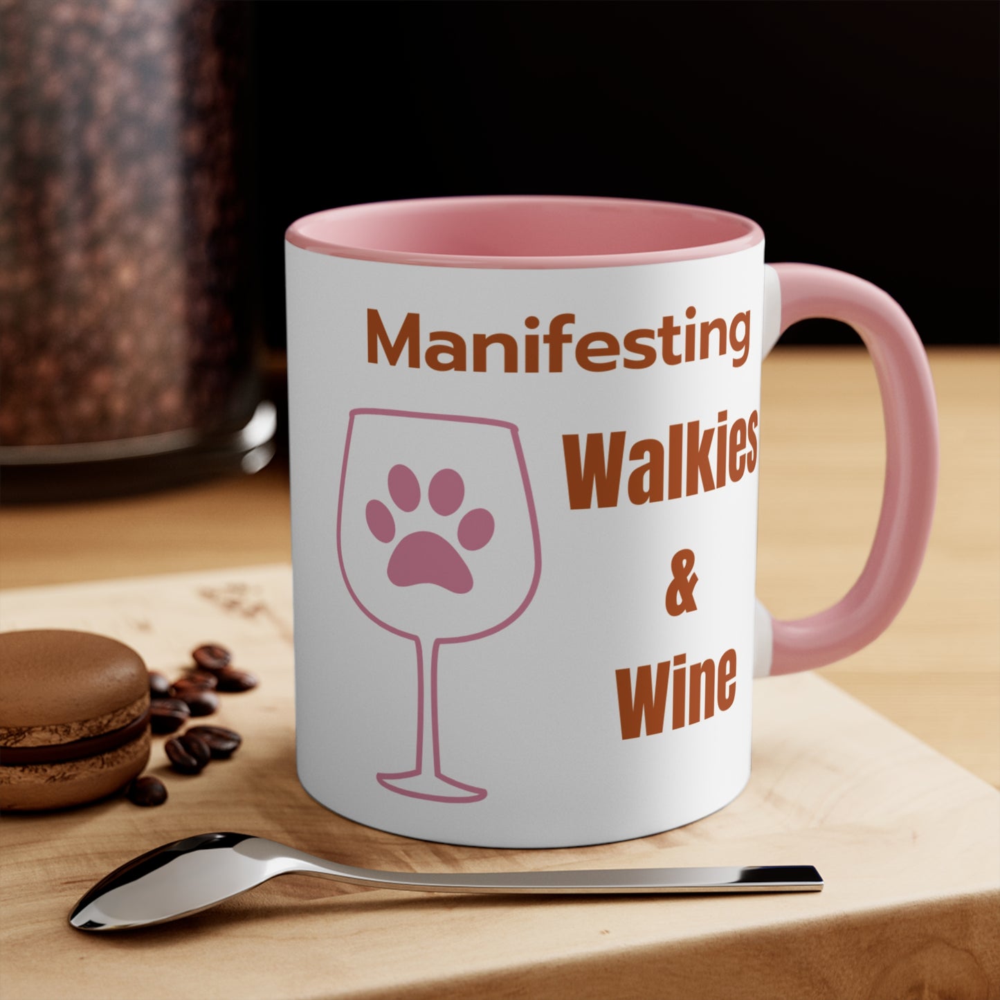 Manifesting Walkies & Wine Ceramic Coffee Mug (11oz)