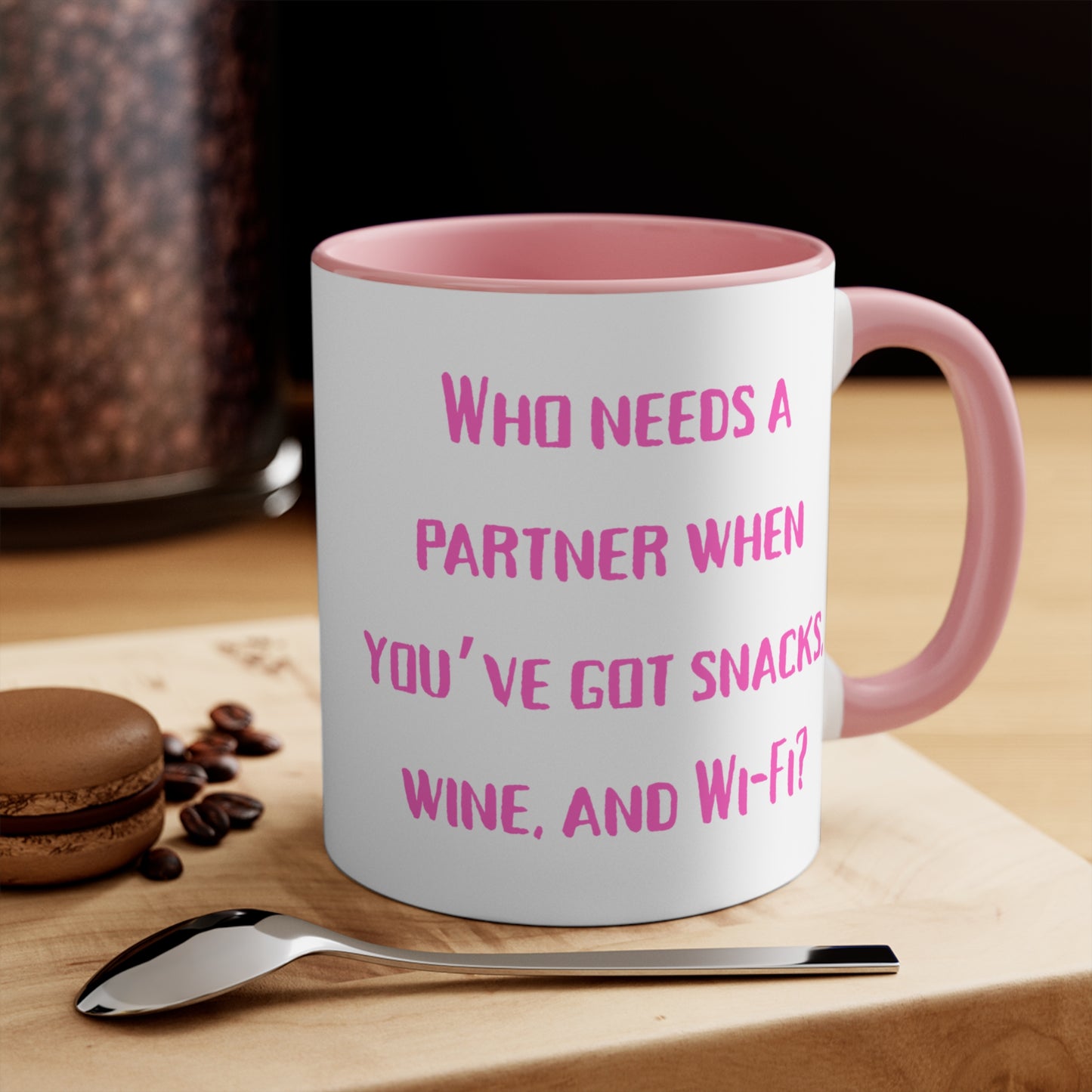 Who Needs a Partner When You Have Snacks, Wine, and WiFi Mug – Funny Independent Woman Coffee Cup. Perfect Gift for Single moms, Wine Lovers, Funny Coffee Cups, Home Decor, Snack Time Essentials, Unique Kitchen Gifts